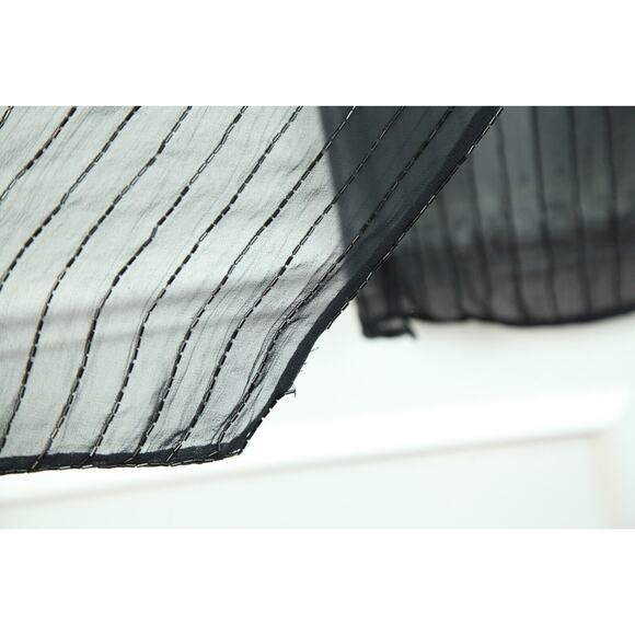 Beaded Silk Scarf 70" x 20" Sheer Whimsigoth 90s Witchy Y2K Rectangle Shawl - Picture 8 of 14